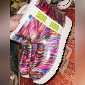 Womens UGG® Classic Clear Mini II Pixelate Boot - Multicolor